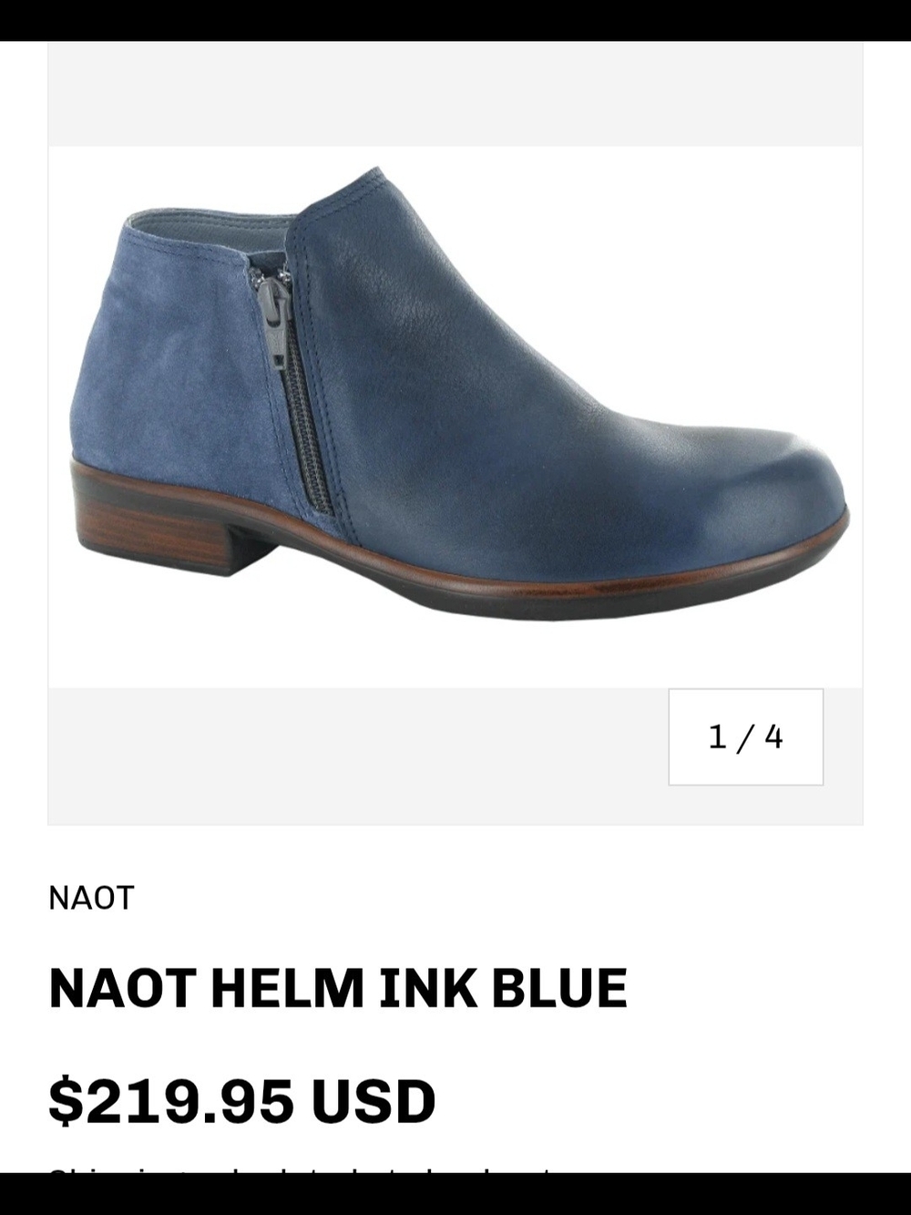 Naot Helm Ink Blue Leather & Suede Chukka Boot